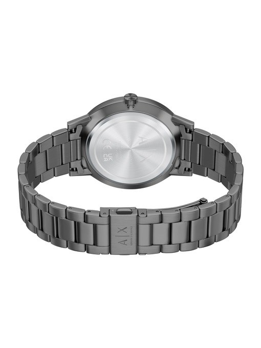 Armani Exchange Three-Hand Gunmetal Stainless Steel Watch and Bracelet Set