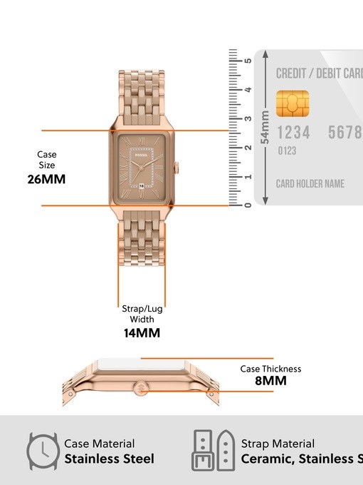 Raquel Three-Hand Date Rose Gold-Tone Stainless Steel & Salted Caramel Ceramic Watch Raquel Three-Hand Date Rose Gold-Tone Stainless Steel & Salted Caramel Ceramic Watch