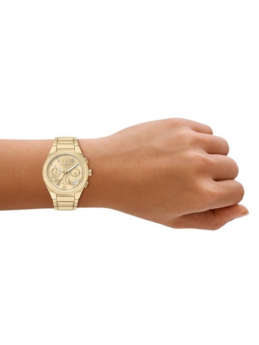 Armani Exchange Sync Chronograph Gold-Tone Stainless Steel Watch Armani Exchange Sync Chronograph Gold-Tone Stainless Steel Watch