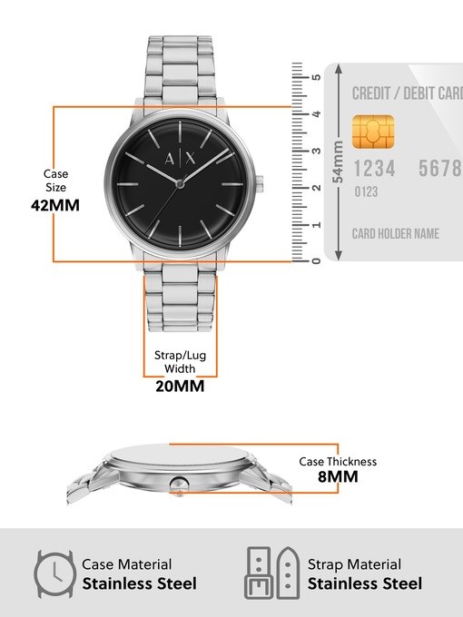Armani Exchange Three-Hand Stainless Steel Watch and Bracelet Set Armani Exchange Three-Hand Stainless Steel Watch and Bracelet Set