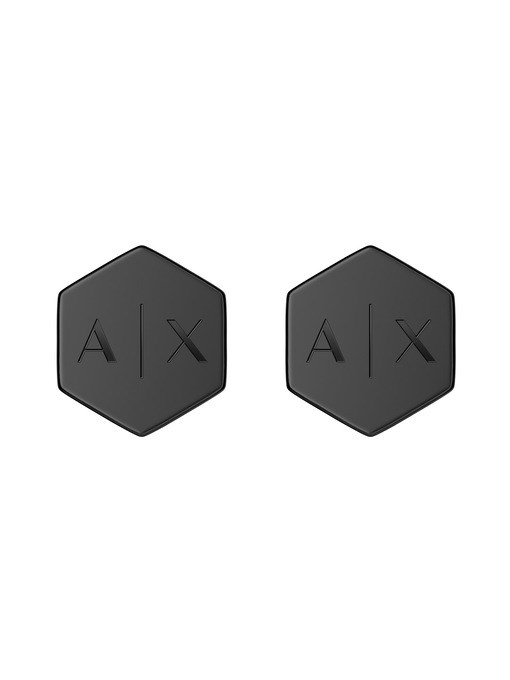 Armani Exchange Black Stainless Steel Stud Earrings