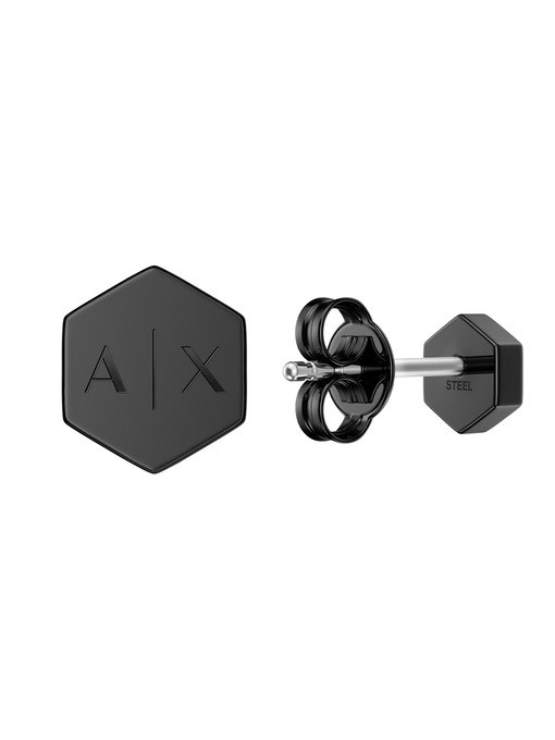 Armani Exchange Black Stainless Steel Stud Earrings