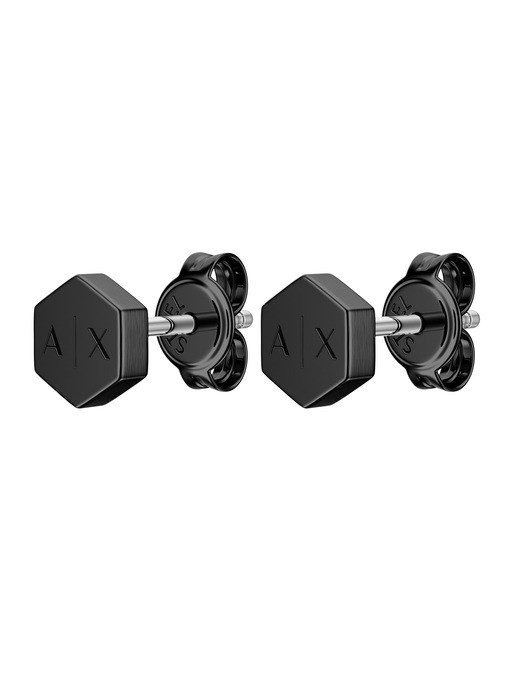 Armani Exchange Black Stainless Steel Stud Earrings