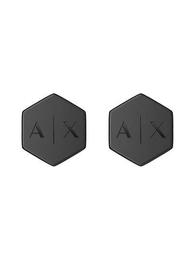 Armani Exchange Black Stainless Steel Stud Earrings