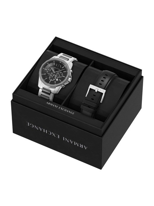 Armani Exchange Chronograph Two-Tone Stainless Steel Watch and Interchangeable Strap Set Armani Exchange Chronograph Two-Tone Stainless Steel Watch and Interchangeable Strap Set