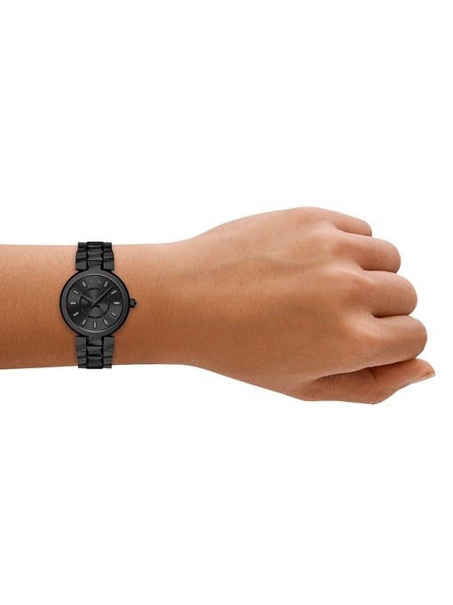Armani Exchange Audora Two-Hand Black Stainless Steel Watch Armani Exchange Audora Two-Hand Black Stainless Steel Watch