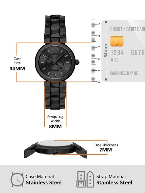 Armani Exchange Audora Two-Hand Black Stainless Steel Watch Armani Exchange Audora Two-Hand Black Stainless Steel Watch