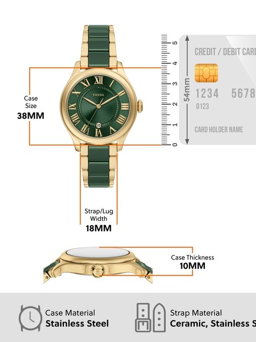 Gilmore Three-Hand Date Gold-Tone Stainless Steel & Green Ceramic Watch Gilmore Three-Hand Date Gold-Tone Stainless Steel & Green Ceramic Watch