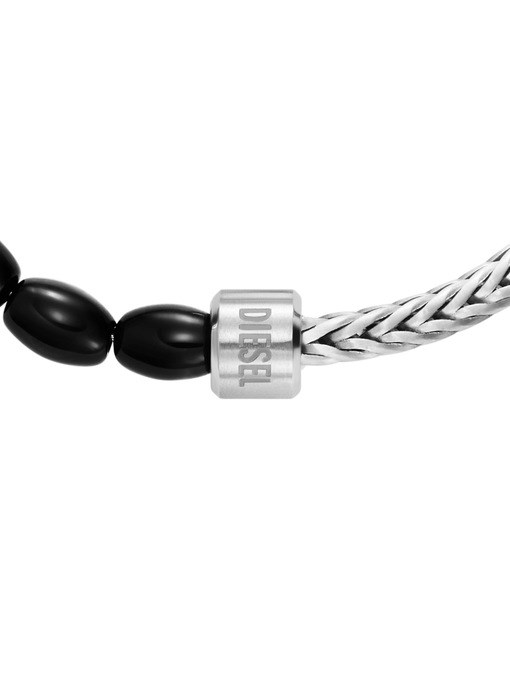Diesel Black Agate Beaded Bracelet