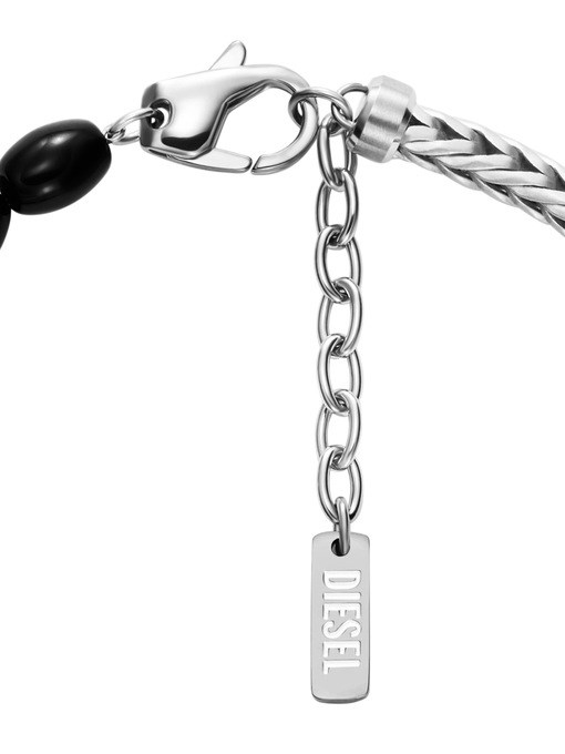 Diesel Black Agate Beaded Bracelet