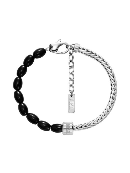Diesel Black Agate Beaded Bracelet
