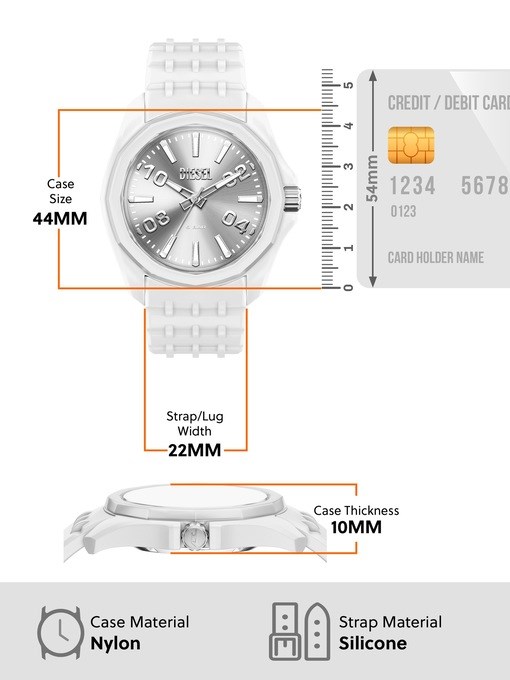 Diesel Stinger Three-Hand White Silicone Watch Diesel Stinger Three-Hand White Silicone Watch
