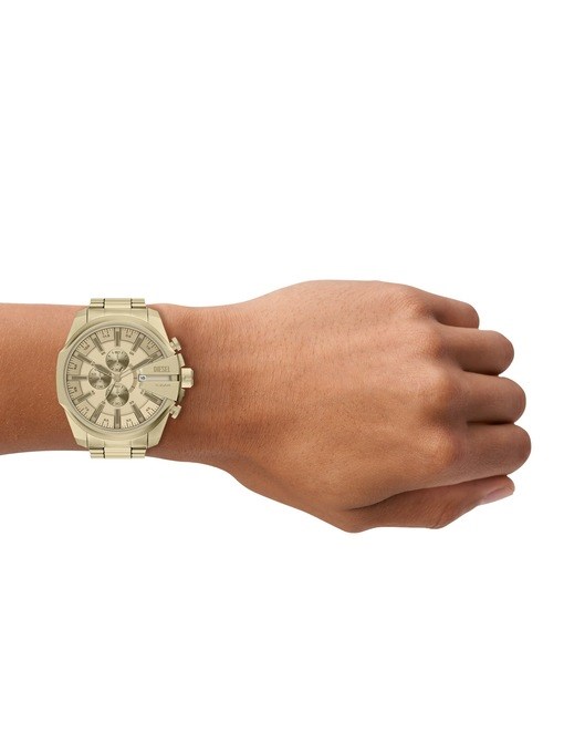 Diesel Mega Chief Slim Chronograph Gold-Tone Stainless Steel Watch Diesel Mega Chief Slim Chronograph Gold-Tone Stainless Steel Watch