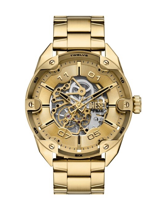 Diesel Spiked Automatic Gold-Tone Stainless Steel Watch