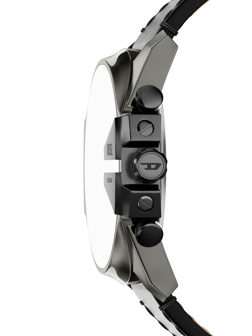 Diesel Mega Chief Slim Chronograph Black Leather Watch Diesel Mega Chief Slim Chronograph Black Leather Watch