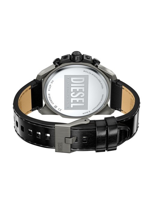 Diesel Mega Chief Slim Chronograph Black Leather Watch Diesel Mega Chief Slim Chronograph Black Leather Watch