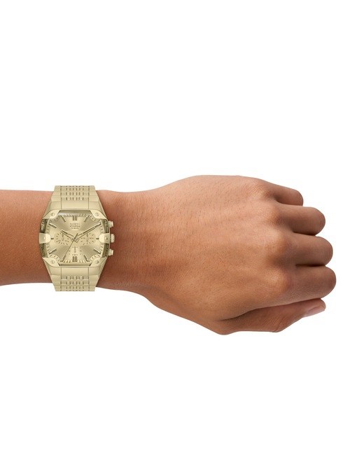 Diesel Spiked Cushion Chronograph Gold-Tone Stainless Steel Watch Diesel Spiked Cushion Chronograph Gold-Tone Stainless Steel Watch