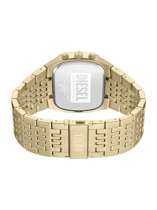 Diesel Spiked Cushion Chronograph Gold-Tone Stainless Steel Watch Diesel Spiked Cushion Chronograph Gold-Tone Stainless Steel Watch