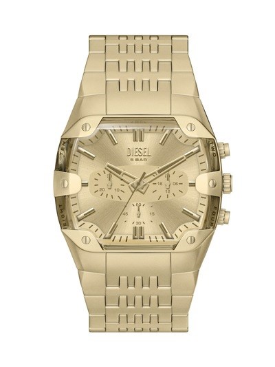 Diesel Spiked Cushion Chronograph Gold-Tone Stainless Steel Watch