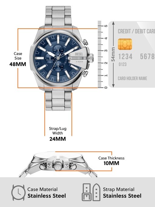 Diesel Mega Chief Slim Chronograph Stainless Steel Watch