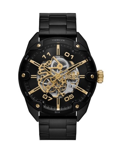 Diesel Spiked Automatic Black Stainless Steel Watch