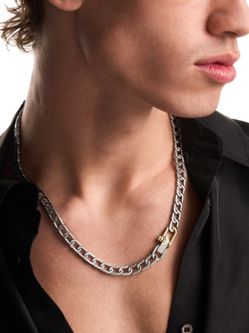 Emporio Armani Two-Tone Stainless Steel Chain Necklace Emporio Armani Two-Tone Stainless Steel Chain Necklace