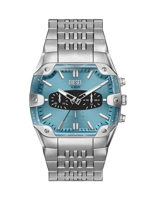 Diesel Spiked Cushion Chronograph Stainless Steel Watch