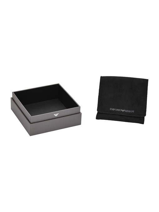 Emporio Armani Black Stainless Steel Cuff Bracelet