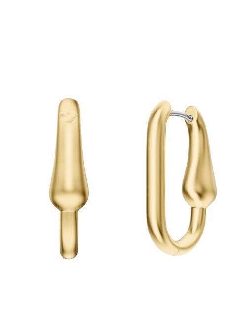 Emporio Armani Gold-Tone Brass Hoop Earrings Emporio Armani Gold-Tone Brass Hoop Earrings