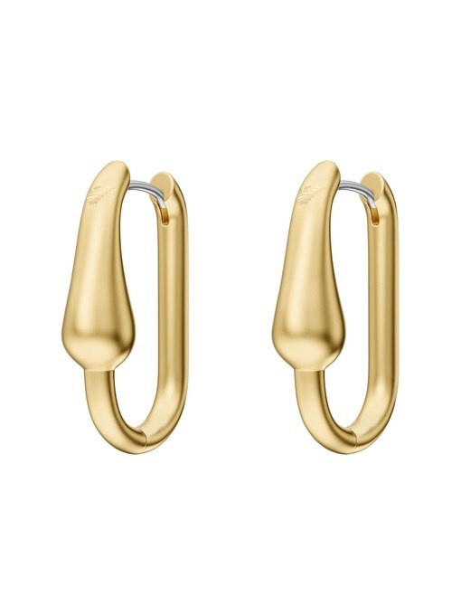 Emporio Armani Gold-Tone Brass Hoop Earrings Emporio Armani Gold-Tone Brass Hoop Earrings