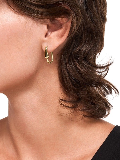 Emporio Armani Gold-Tone Brass Hoop Earrings Emporio Armani Gold-Tone Brass Hoop Earrings