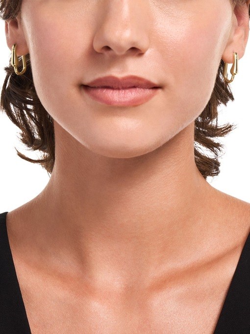 Emporio Armani Gold-Tone Brass Hoop Earrings Emporio Armani Gold-Tone Brass Hoop Earrings