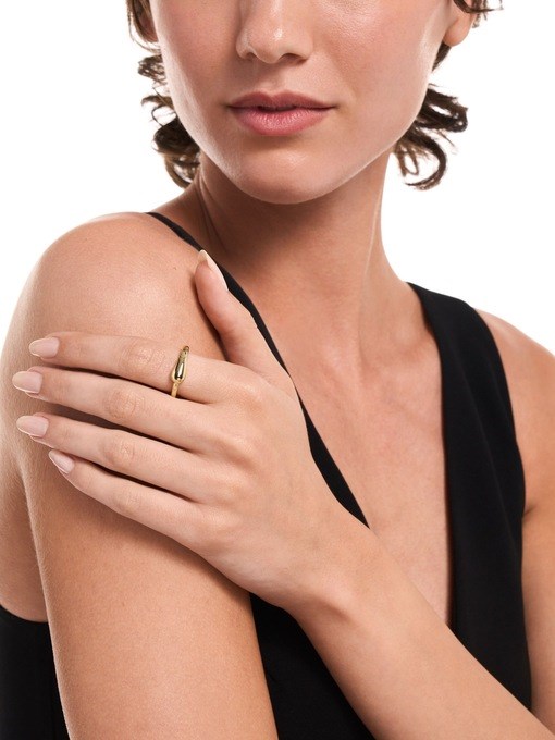 Emporio Armani Gold-Tone Brass Band Ring