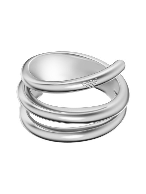 Emporio Armani Silver-Tone Brass Pre-Stacked Ring Emporio Armani Silver-Tone Brass Pre-Stacked Ring