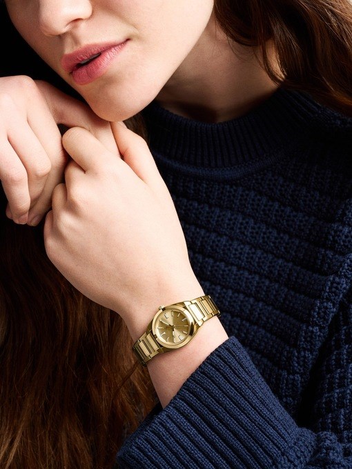 Everett Three-Hand Gold-Tone Stainless Steel Watch Everett Three-Hand Gold-Tone Stainless Steel Watch