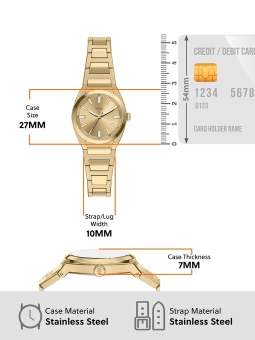 Everett Three-Hand Gold-Tone Stainless Steel Watch Everett Three-Hand Gold-Tone Stainless Steel Watch