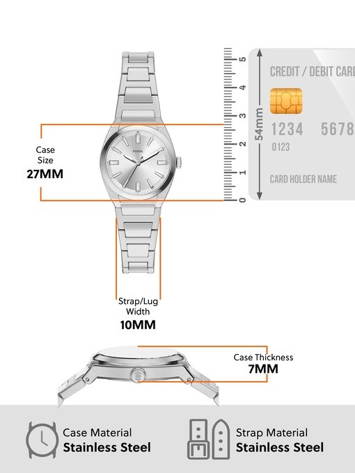 Everett Three-Hand Stainless Steel Watch