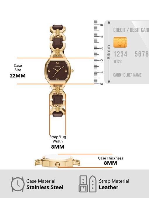 Harlow Three-Hand Brown Leather and Gold-Tone Stainless Steel Watch Harlow Three-Hand Brown Leather and Gold-Tone Stainless Steel Watch