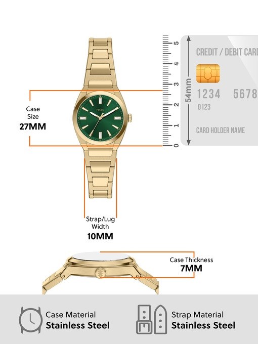 Everett Three-Hand Gold-Tone Stainless Steel Watch