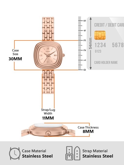 Emerson Three-Hand Rose Gold-Tone Stainless Steel Watch