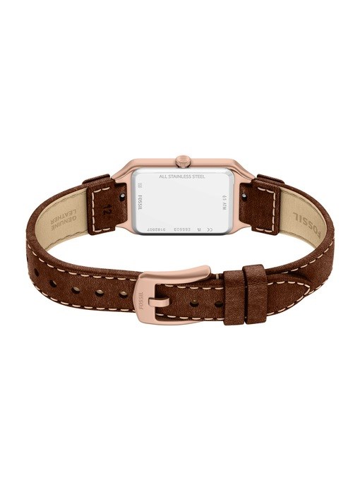 Raquel Three-Hand Date Brown Leather Watch