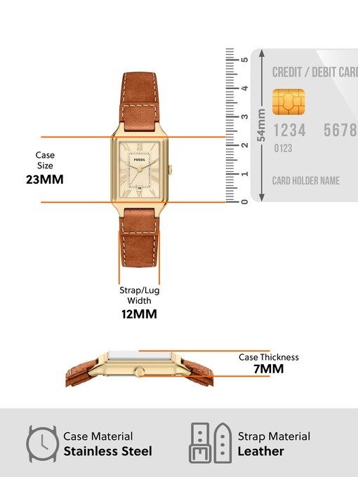 Raquel Three-Hand Date Medium Brown Leather Watch Raquel Three-Hand Date Medium Brown Leather Watch