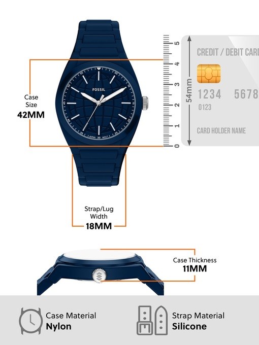 Everett Three-Hand Navy Silicone Watch Everett Three-Hand Navy Silicone Watch