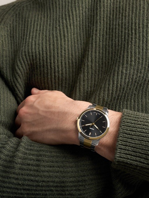 Minimalist Three-Hand Two-Tone Stainless Steel Watch