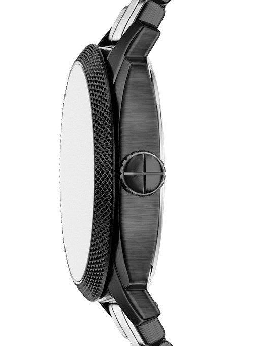 Machine Three-Hand Date Black Stainless Steel Watch