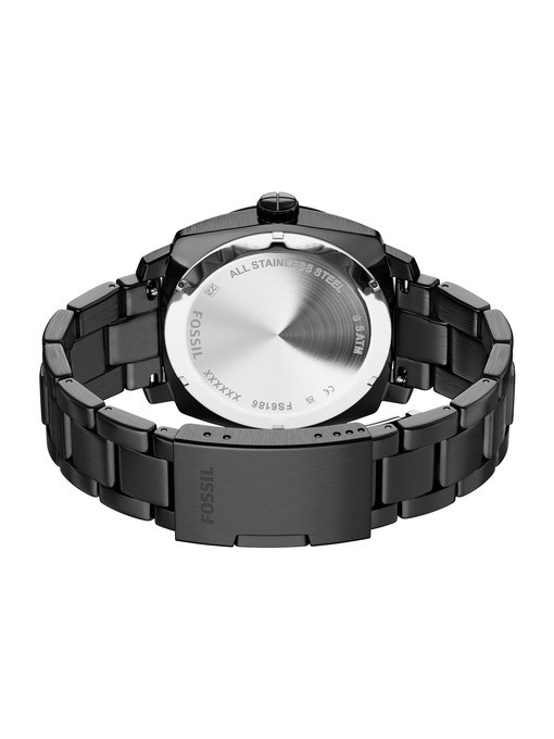 Machine Three-Hand Date Black Stainless Steel Watch