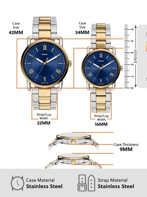 Copeland Three-Hand Two-Tone Stainless Steel Watch Set Copeland Three-Hand Two-Tone Stainless Steel Watch Set