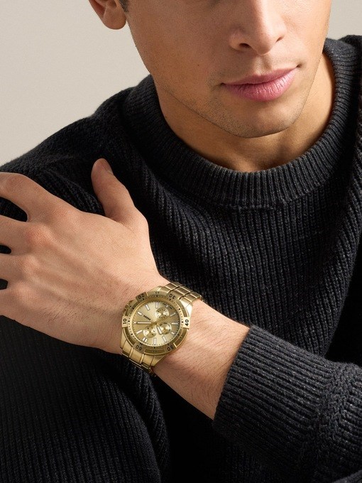 Garrett Multifunction Gold-Tone Stainless Steel Watch
