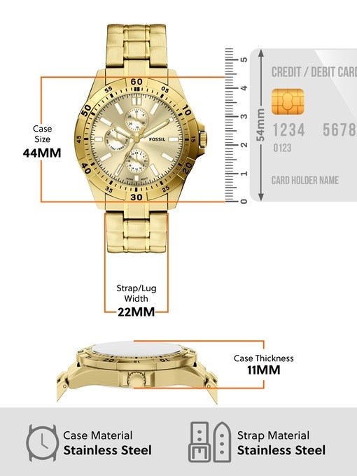 Garrett Multifunction Gold-Tone Stainless Steel Watch