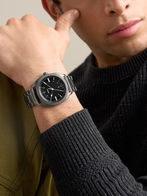 Machine Three-Hand Date Smoke Stainless Steel Watch Machine Three-Hand Date Smoke Stainless Steel Watch